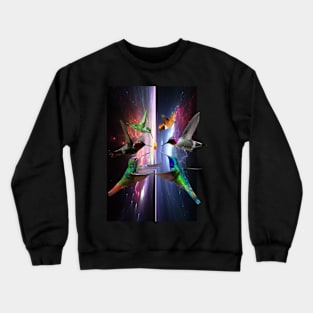 Trip Kolibri Galaxy Party Techno Vaporwave Glitch Crewneck Sweatshirt